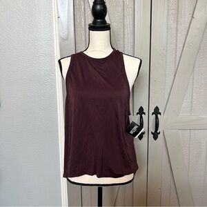 NEW! Victoria Secret Sport- Burgundy Sleeveless Tank Top with Eyelet Backing.